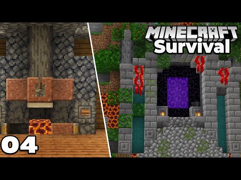 Let's Play Minecraft Survival : Jungle Temple NETHER PORTAL! Episode 4