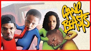 EVERYBODY DUCK! 4-WAY FAMILY BRAWL! - Gang Beasts Gameplay