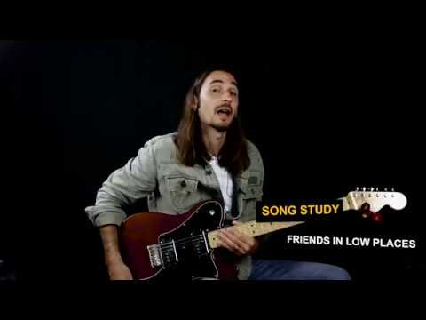 Friends in Low Places Electric Guitar Lesson | Garth Brooks | Solo Included