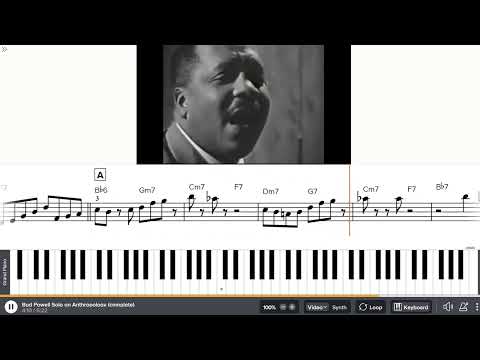 Bud Powell Solo on Anthropology (audio tuned-up) PDF, Soundslice