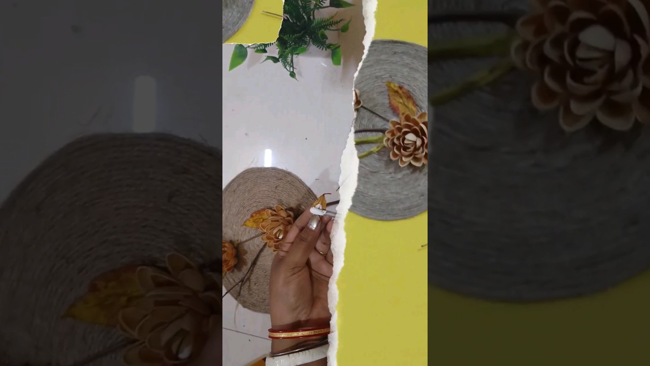 Unique Handmade wall decor #diy #pistashellcraftideas #viral #visualarts