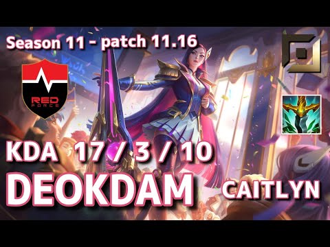 【韓国サーバー/C1】NS deokdam ケイトリン(Caitlyn) VS シンドラ(Syndra) BOT - Patch11.16 KR Ranked【LoL】