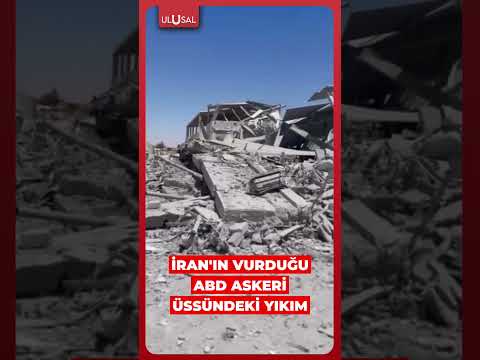 İran'ın operasyonu sonrası ABD askeri üssünde oluşan yıkım #shorts #iran #abd