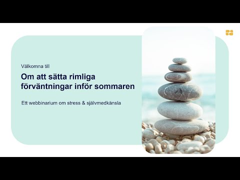 Föreläsning - Om att sätta rimliga förväntningar inför sommaren