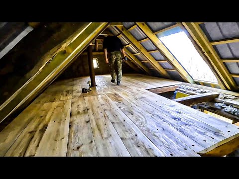 Installing a Wooden Floor in my OFF-GRID Stone Cabin, ep. 09.