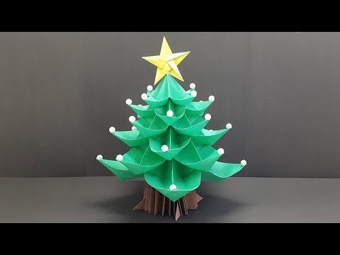 Paper Christmas Tree 3D - How to make Origami Christmas Tree Easy