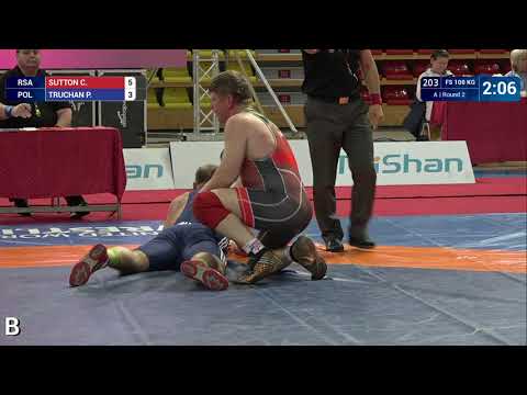 Round 2 FS - 100 kg: C. SUTTON (RSA) v. P. TRUCHAN (POL)
