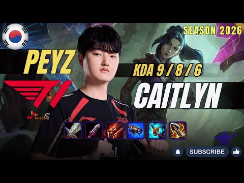 T1 Peyz CAITLYN vs APHELIOS ADC - Patch 26.1 KR Ranked | lolrec