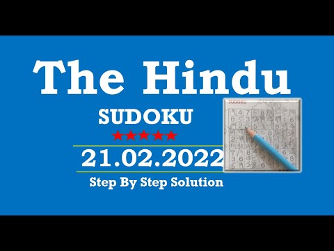 The Hindu  Sudoku Feb 21, 2022 - 5 Star - The Solution