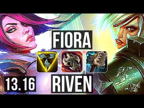 FIORA vs RIVEN (TOP) | 9 solo kills, 2.2M mastery, 400+ games, Godlike | NA Master | 13.16