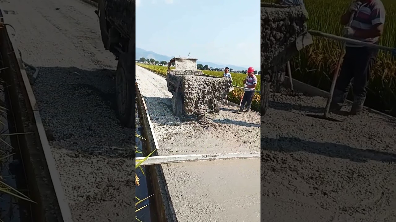 Concrete pavement pouring process- Good tools and machinery make work easy