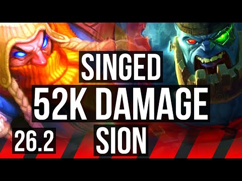 SINGED vs SION (TOP) | 52K damage | EUW Grandmaster | 26.2