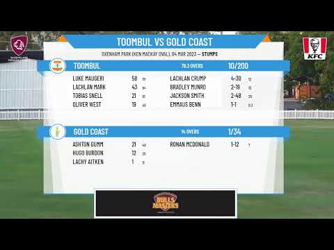 KFC QLD Premier Cricket - Sci-Fleet Motors Two Day Comp - Round 16 - Toombul v Gold Coast - Day 1
