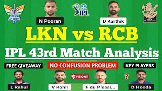 LKN vs RCB Dream11 Team | LKN vs RCB Dream11 Prediction | LKN vs RCB Dream11 Today Match | IPL 2023