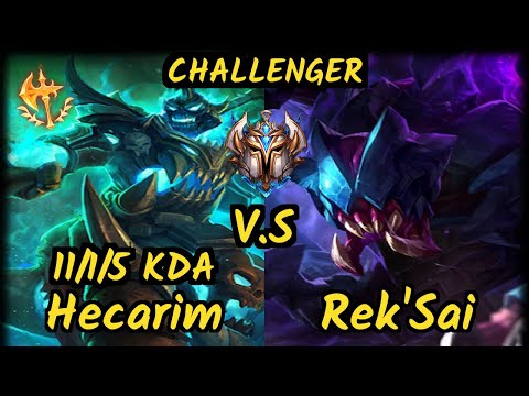 Shernfire (HECARIM) vs REK'SAI - 11/1/5 KDA JUNGLE CHALLENGER GAMEPLAY - NA