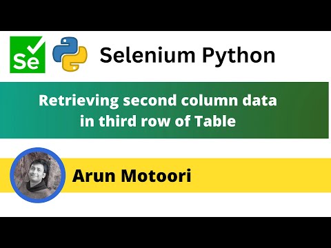 Retrieving Second Column Data In Third Row Of Table Using Selenium Python Selenium Python