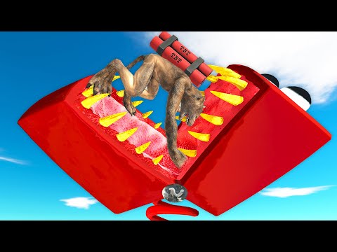 DYNAMITE WEREWOLF TO FALL INTO GIANT MONSTERS - Animal Revolt Battle Simulator