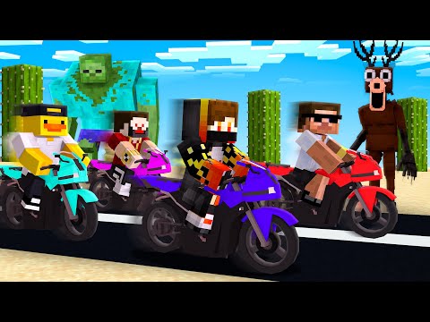 I went on a MOTORCYCLE TRIP with my FRIENDS in Minecraft!