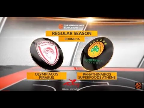 EuroLeague Highlights RS Round 16: Olympiacos Piraeus 77-69 Panathinaikos Superfoods Athens