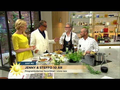 Härlig mat och vin när vi firar Jenny och Steffos 10-årsjubileum - Nyhetsmorgon (TV4)