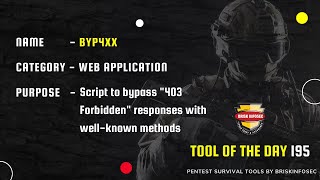 Byp4xx | Bash Script To Bypass 403 Forbidden Responses | Briskinfosec