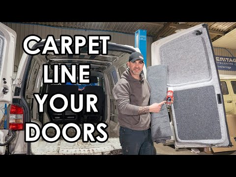 TRANSFORM YOUR DOORS! How to carpet line a campervan door.