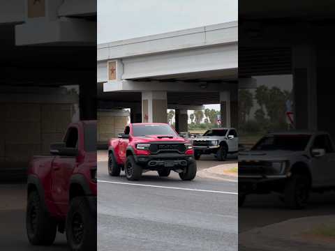 Mini Trx and Mini Raptor #ramtrx #fordraptor #trx #supercharged #singlecab #youtubeshorts #shorts