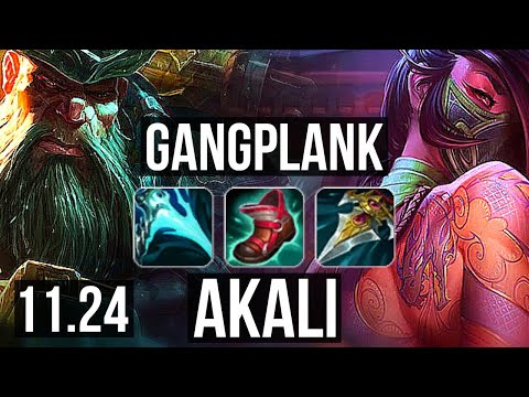 GANGPLANK vs AKALI (MID) | 3.7M mastery, 9/2/8, 600+ games, Dominating | EUW Master | 11.24