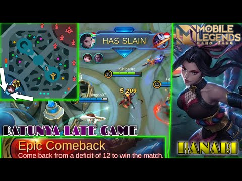 Hanabi S20 Game Play | Epic Comeback | Ratu Late Game | Mobile Legends