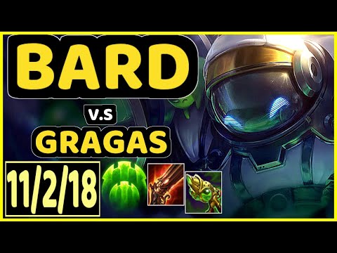 BARD vs GRAGAS - 11/2/18 KDA BOTTOM SUPPORT GAMEPLAY - KR Ranked MASTER