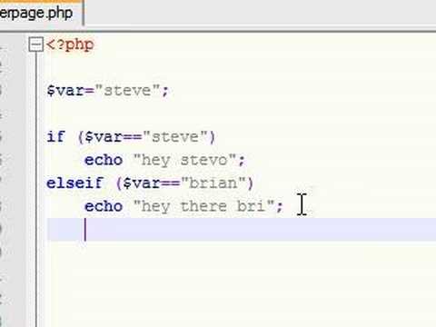 PHP Tutorial 5 if elseif else