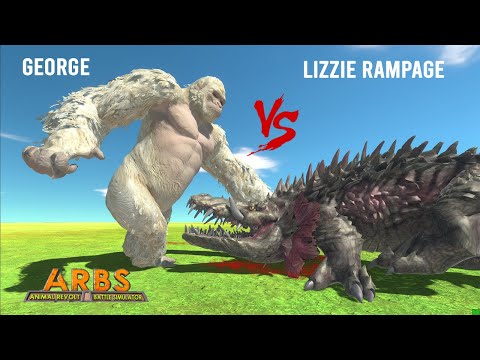 MODS 1 Vs 1 #08 - GEORGE vs Lizzie Rampage  - Animal Revolt Battle Simulator