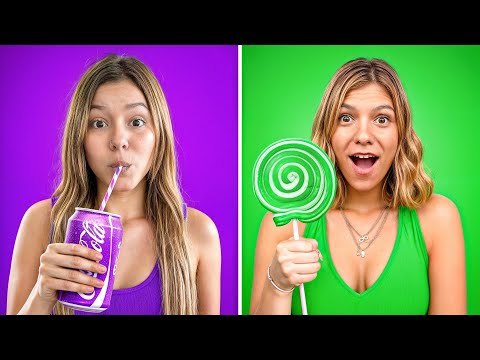 EATING 24 HOURS OF ONE COLOR! Ft @ValenPalladino