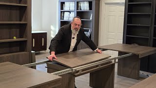 Affordable Wood Bookwardrobe מציגה את המוצר החדש שלנו: שולחנות אוכל מותאמים אישית להרחבה, במחיר של 2500 דולר בלבד