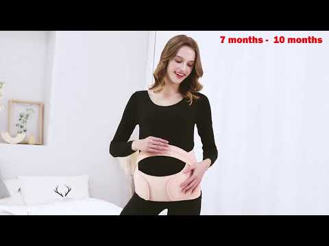 Бандаж для беременных /дышащий эластичный регулируемый пояс для поддержки живота Maternity Belt размер XL (MB-21080) Video #1