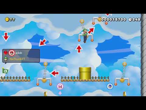 Online Co-op ~ ボルダリングマリオ by らくふい~ - Super Mario Maker 2 - No Commentary 1bt