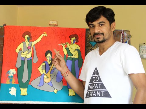 Indian painting /Chetan Katigar ( The visual journey with figure )