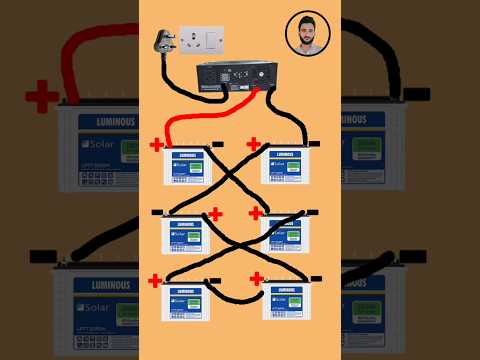 6 Battery with 1 inverter connection | Enverter battery connection #sabimalikelectrician