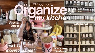 ORGANIZE + RESTOCK MY KITCHEN WITH ME ☆ grocery shopping & fridge organization *pinterest inspired*