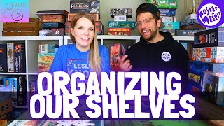 Organizing Our Board Game Shelves! Board Game Vlog