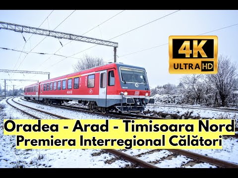 🔝 [4K] PREMIERA pe ruta Oradea - Timisoara Nord cu Interregional Călători si  DMU VT628 654-5 ❄️❄️❄️