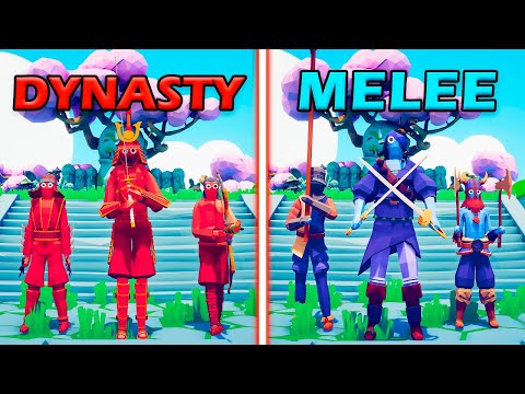 DYNASTY TEAM vs MELEE TEAM - Totally Accurate Battle Simulator | TABS