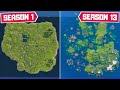 Evolution Of The Entire Fortnite Map Chapter 1 Season 1 Chapter 2 Season 3
