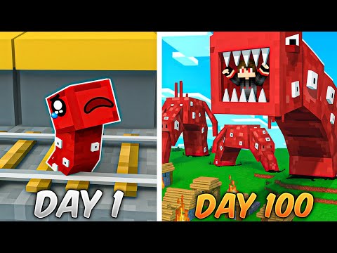 I Survive 100 DAYS As A TRAIN EATER in MINECRAFT!!