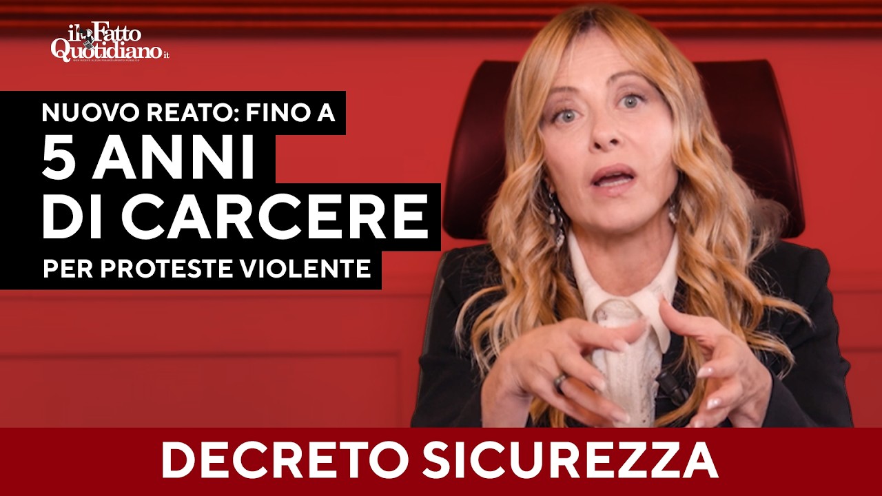 Meloni: "Nuovo reato per chi partecipa con violenza ai cortei: fino a 5 anni di carcere"