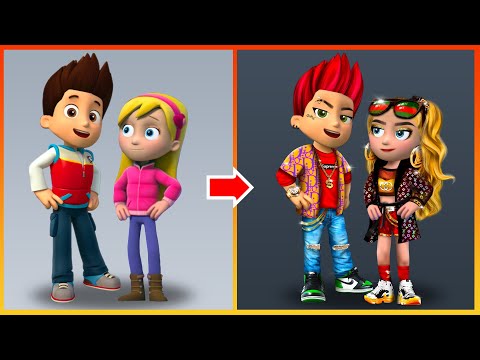 Ryder Pawpatrol And Katie Paw Patrol Glow Up Bad Boy, Bad Girl - Pawpatrol Art @CartoonArt68