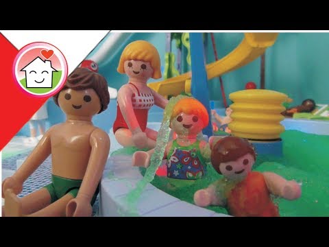 Playmobil po polsku Pianaparty w Aquaparku Rodziną Hauserów / Aqua Park ze zjeżdżalnią