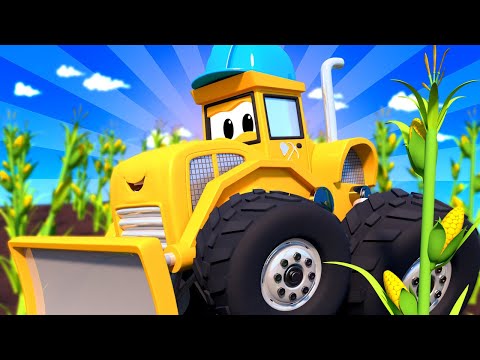 Monster trucks for children - Someone Has Stolen Mike the Monster BULLDOZER'S Corn! - Monster Town