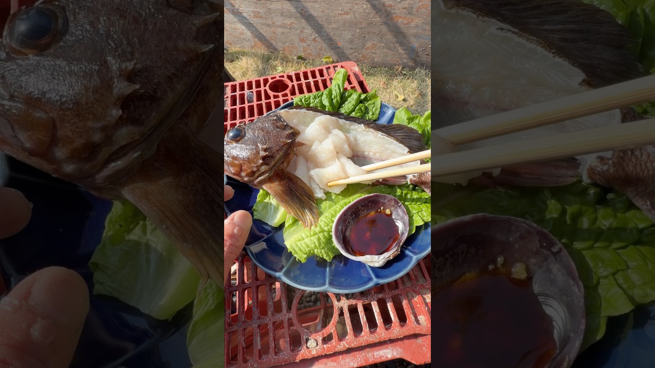 穴釣りで釣った魚をその場で食べる　釣りの始め方 ファミリーフィッシング 初めての釣り