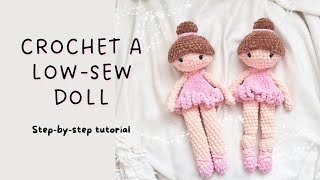 Valentina Ballerina Amigurumi Tutorial Step- By- Step - Low sew doll -